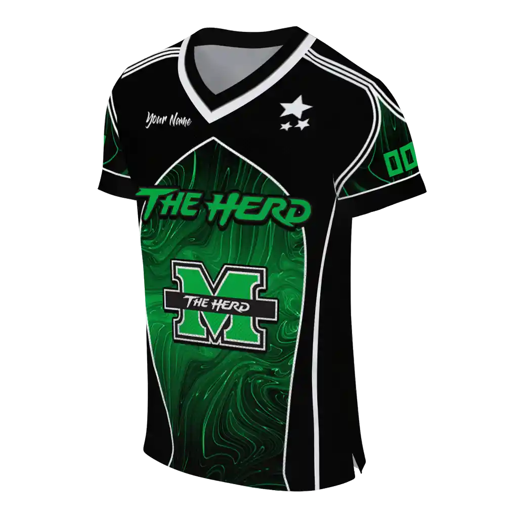 customized marshall thundering herd halftone slant green black jersey fashion forward customized marshall thundering herd halftone slant green black jersey fashion forward