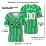 customized marshall thundering herd stripe splatter green jersey best selling