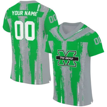 customized marshall thundering herd striped texture green jersey best selling
