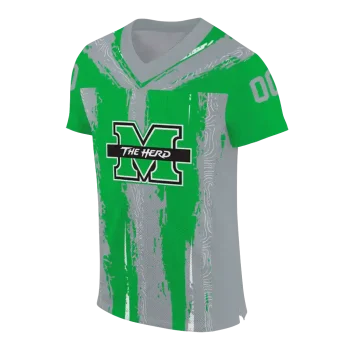 customized marshall thundering herd striped texture green jersey fashion forward