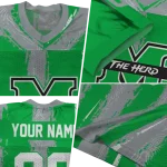 customized marshall thundering herd striped texture green jersey best selling