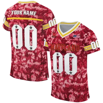 customized maryland terrapins camouflage abstract red jersey best selling