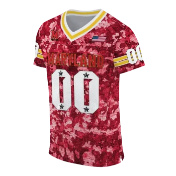 customized maryland terrapins camouflage abstract red jersey fashion forward