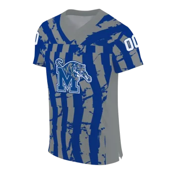 customized memphis tigers stripe splatter blue jersey fashion forward