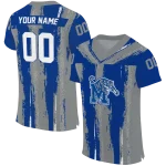 customized memphis tigers striped texture blue jersey best selling