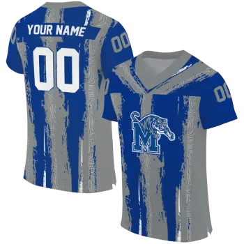customized memphis tigers striped texture blue jersey best selling