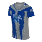 customized memphis tigers striped texture blue jersey best selling