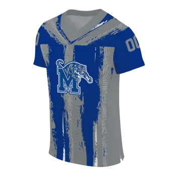 customized memphis tigers striped texture blue jersey fashion forward