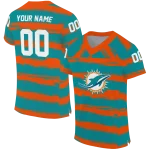 customized miami dolphins art stripe aqua jersey best selling