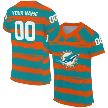customized miami dolphins art stripe aqua jersey best selling