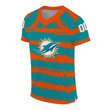 customized miami dolphins art stripe aqua jersey fashion forward