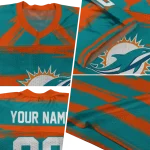 customized miami dolphins art stripe aqua jersey best selling