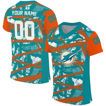 customized miami dolphins camo shatter aqua jersey best selling