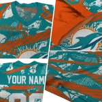 customized miami dolphins camo shatter aqua jersey best selling