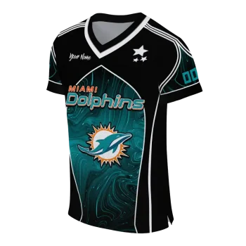 customized miami dolphins halftone slant aqua black jersey fashion forward