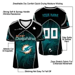 customized miami dolphins halftone slant aqua black jersey best selling
