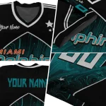 customized miami dolphins halftone slant aqua black jersey best selling