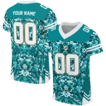 customized miami dolphins mirrored pattern aqua jersey best selling
