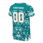customized miami dolphins mirrored pattern aqua jersey best selling