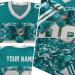 customized miami dolphins mirrored pattern aqua jersey best selling
