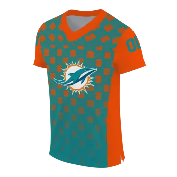 customized miami dolphins stacked rectangle aqua jersey fashion forward