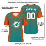 customized miami dolphins stacked rectangle aqua jersey best selling