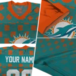 customized miami dolphins stacked rectangle aqua jersey best selling