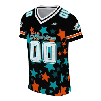 customized miami dolphins star cluster black jersey fashion forward