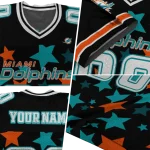 customized miami dolphins star cluster black jersey best selling
