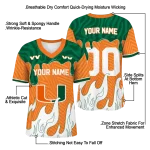 customized miami hurricanes dripping flames orange white jersey best selling