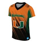 customized miami hurricanes halftone flow orange black jersey best selling