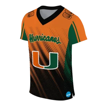 customized miami hurricanes halftone flow orange black jersey fashion forward