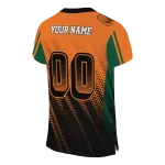 customized miami hurricanes halftone flow orange black jersey best selling