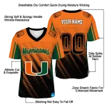 customized miami hurricanes halftone flow orange black jersey best selling