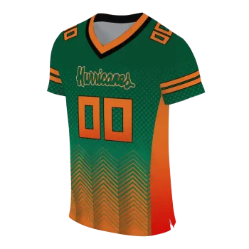 customized miami hurricanes halftone sweep green black jersey fashion forward