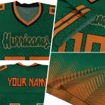 customized miami hurricanes halftone sweep green black jersey best selling