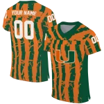 customized miami hurricanes stripe splatter orange jersey best selling