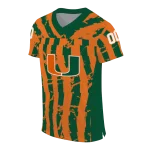 customized miami hurricanes stripe splatter orange jersey best selling