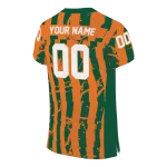 customized miami hurricanes stripe splatter orange jersey best selling