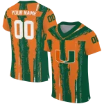 customized miami hurricanes striped texture orange jersey best selling