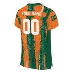 customized miami hurricanes striped texture orange jersey best selling