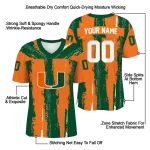 customized miami hurricanes striped texture orange jersey best selling