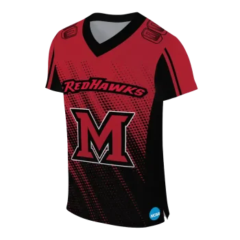 customized miami redhawks halftone flow red black jersey fashion forward