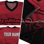 customized miami redhawks halftone flow red black jersey best selling