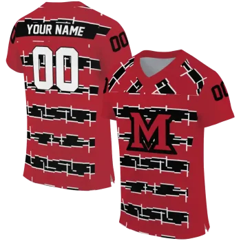 customized miami redhawks layered grids red jersey best selling