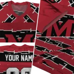 customized miami redhawks layered grids red jersey best selling