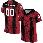 customized miami redhawks rugged stripes red jersey best selling