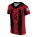 customized miami redhawks rugged stripes red jersey best selling