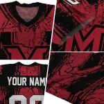 customized miami redhawks rugged stripes red jersey best selling