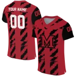 customized miami redhawks stripe block red jersey best selling